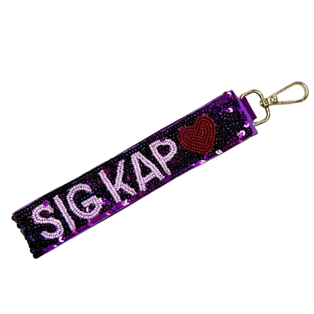 Sequin Sorority Heart Wristlet - Sigma Kappa