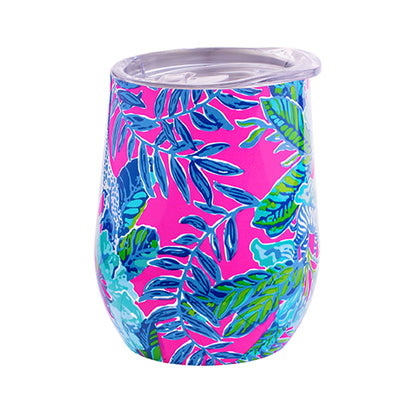 Lilly Pulitzer Stainless Steel Wine Tumbler w/Lid - Lil' Earned Stripes