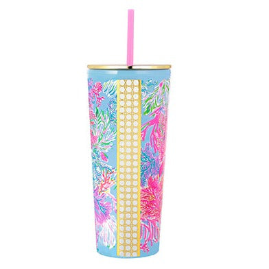 Lilly Pulitzer Tumbler w/Straw - Cay to My Heart