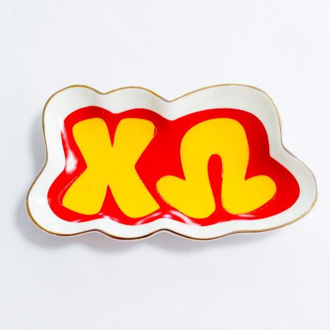 Sorority Name/Color Trinket Tray - Chi Omega