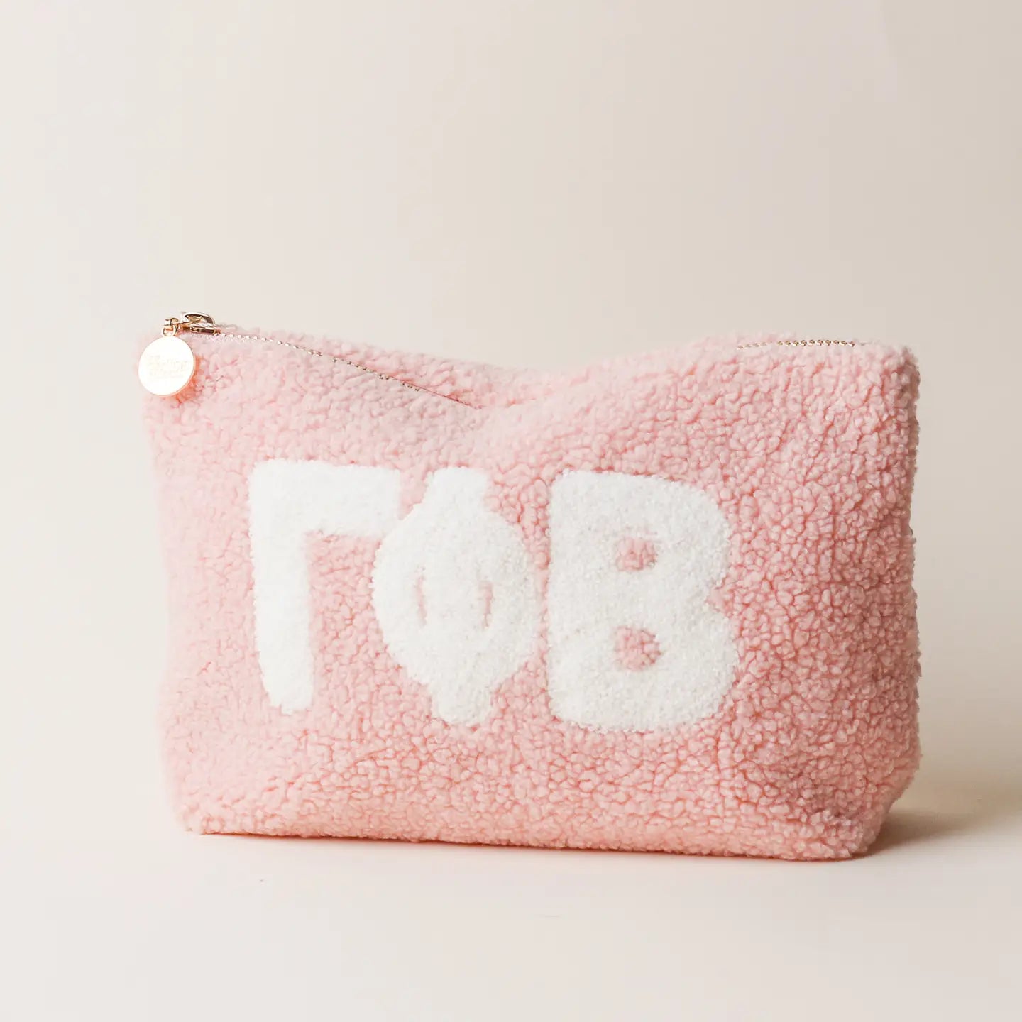 Sorority Blush Sherpa Greek Letter Pouch - Gamma Phi Beta