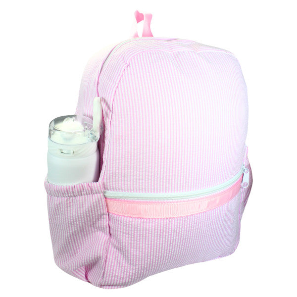 Personalized Medium Seersucker Backpack - Pink