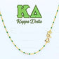 Sorority Necklace - Side Set Greek Letters/Gold - Kappa Delta