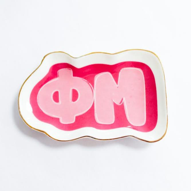 Sorority Name/Color Trinket Tray - Phi Mu