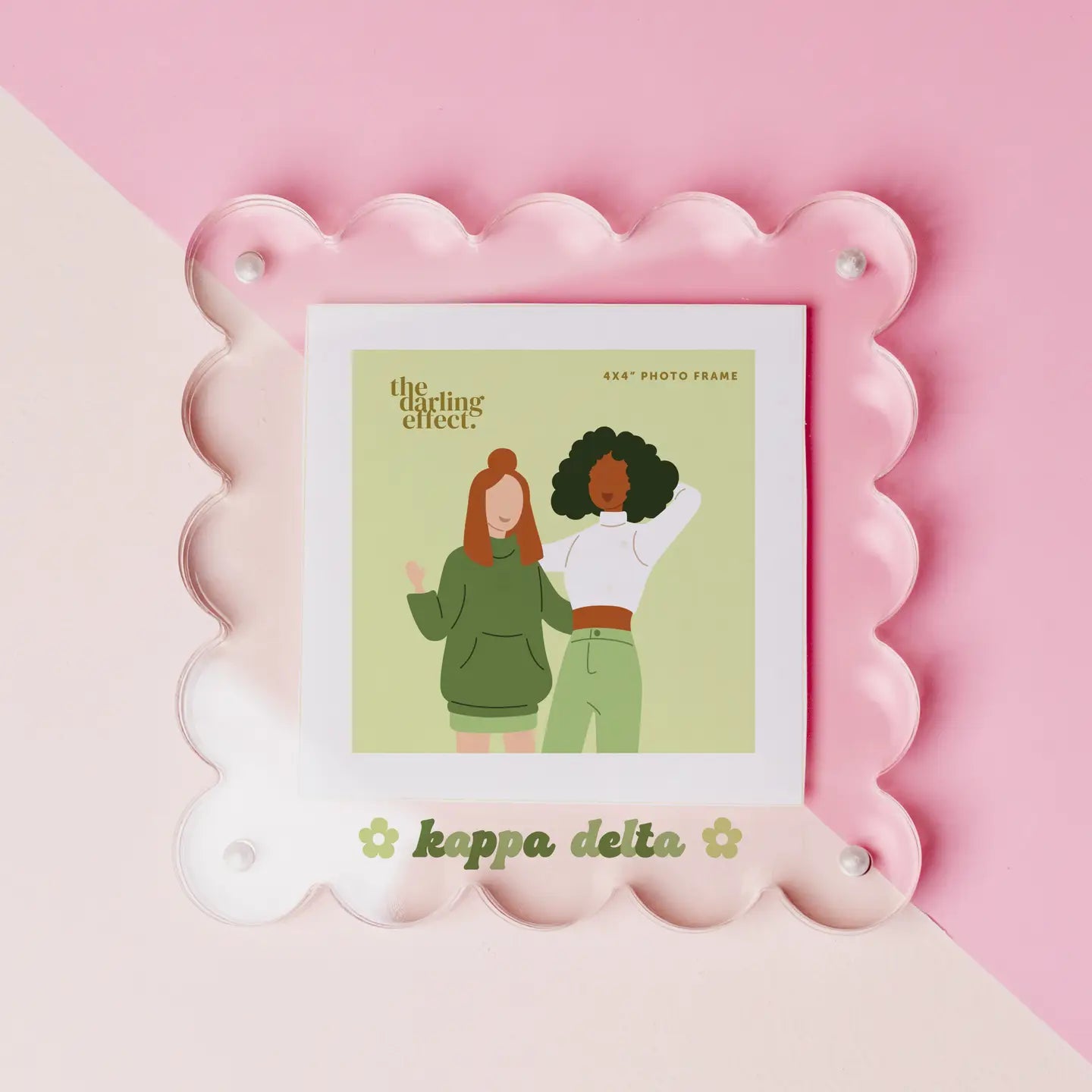 Sorority Acrylic Frame w/Scalloped Edges - Kappa Delta