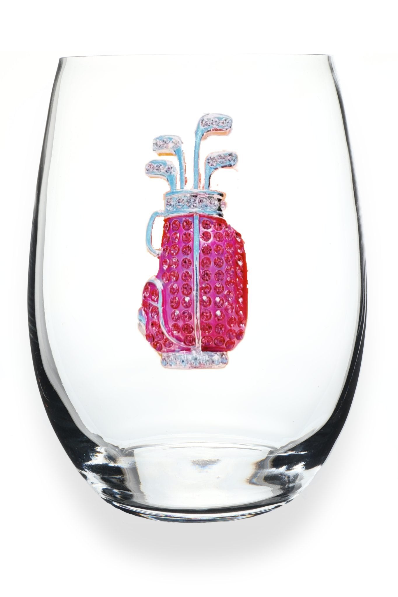 Jeweled Stemless Wine Glass - Golf