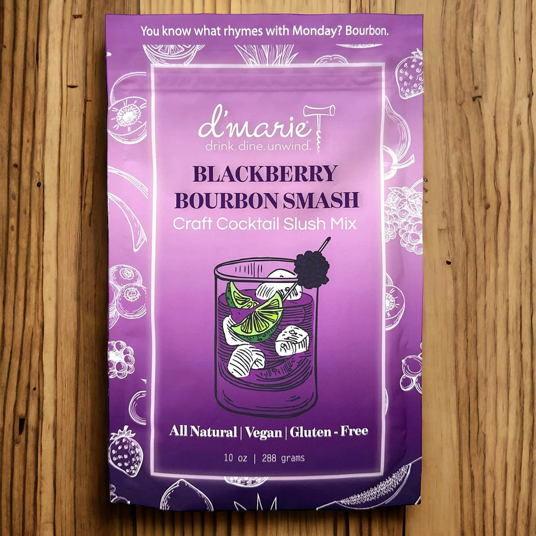 Craft Cocktail Slush Mix - Blackberry Bourbon Smash
