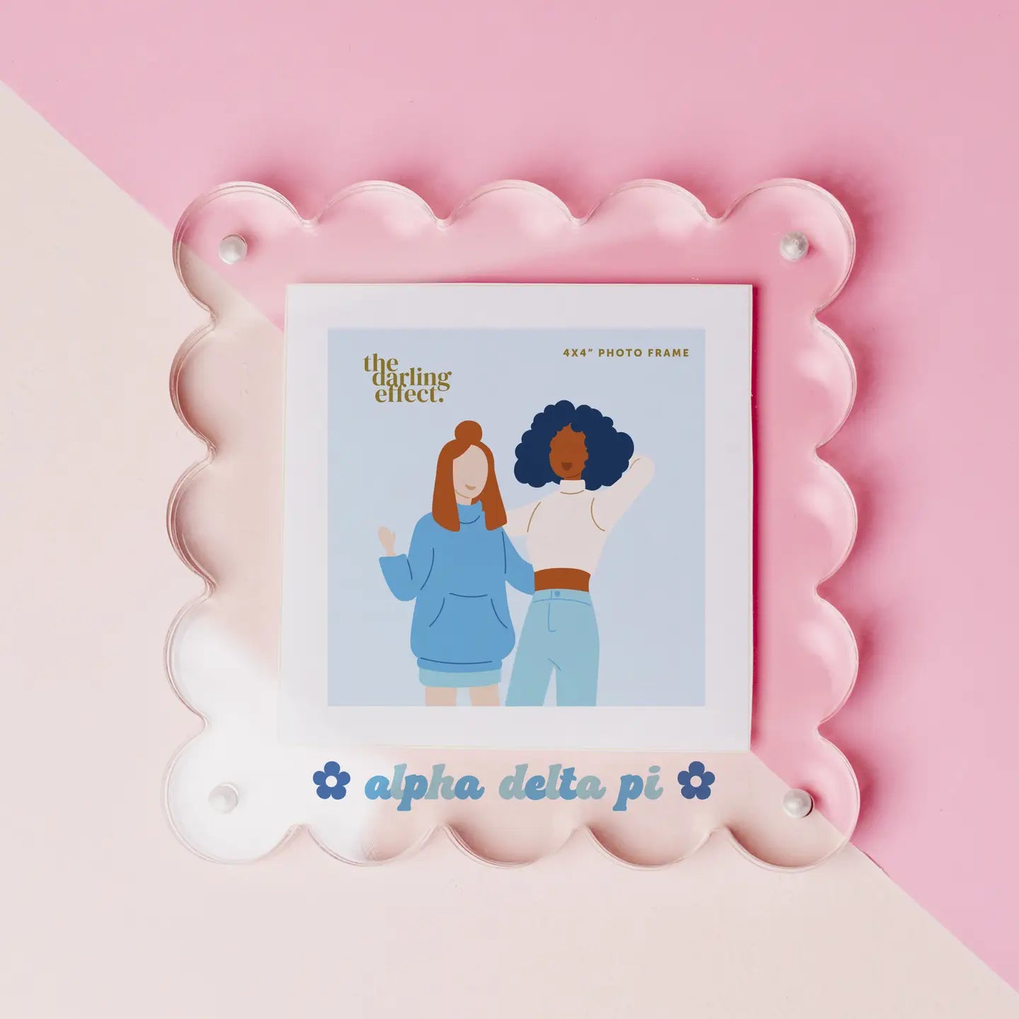 Sorority Acrylic Frame w/Scalloped Edges- Alpha Delta Pi