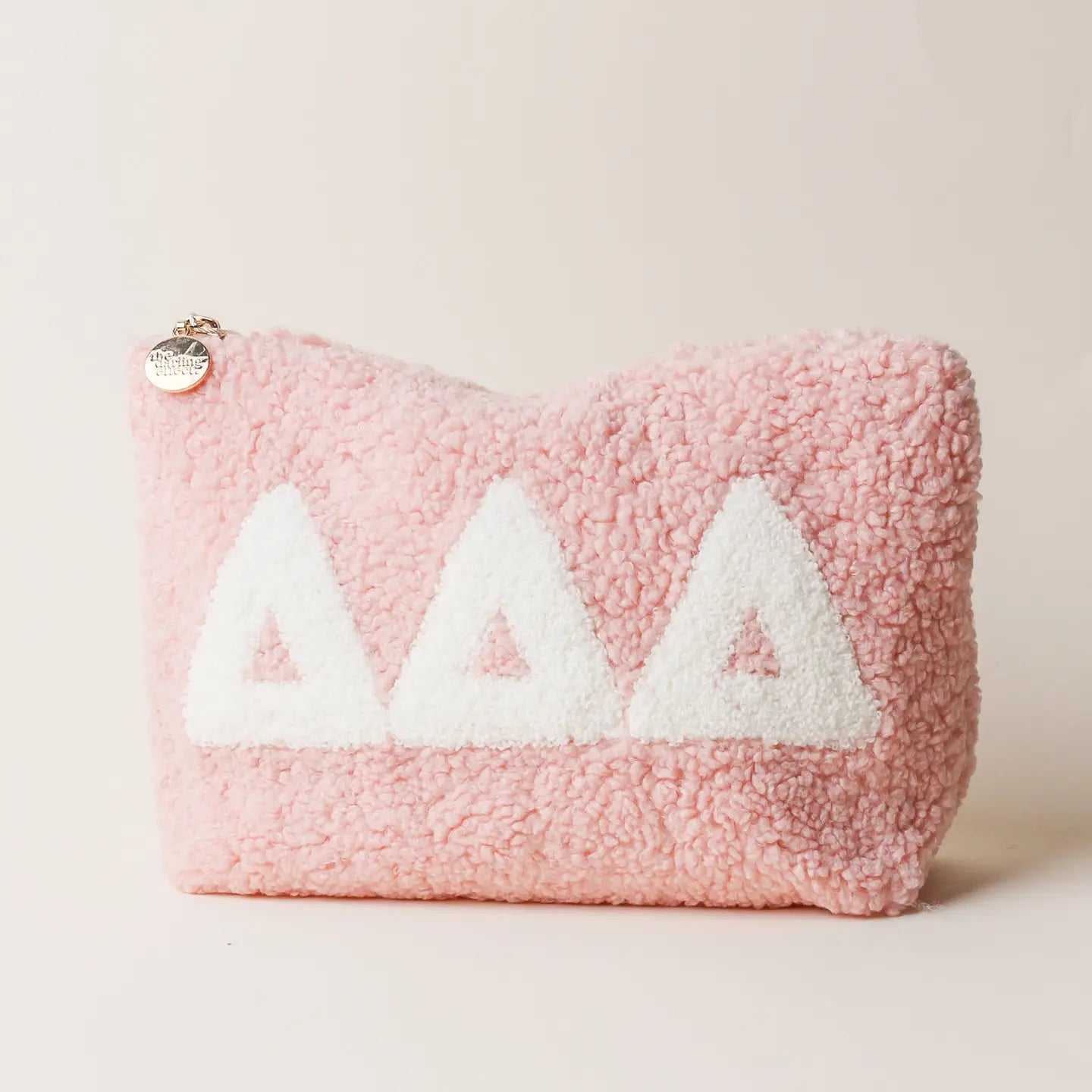 Sorority Blush Sherpa Greek Letter Pouch - Delta Delta Delta