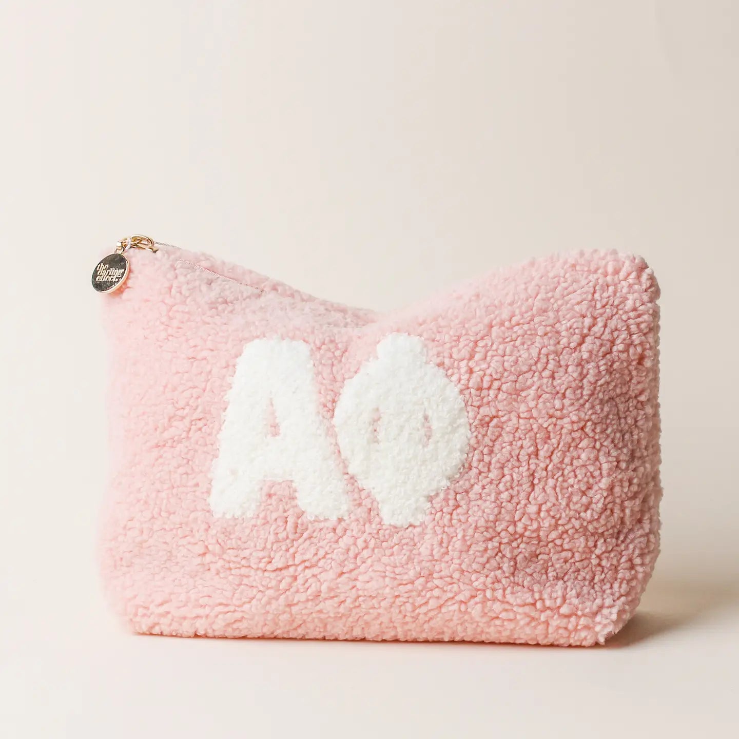 Sorority Blush Sherpa Greek Letter Pouch - Alpha Phi