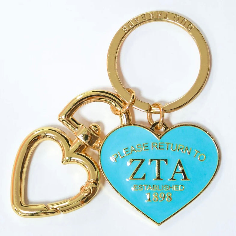 Sorority Please Return Key Ring- Zeta Tau Apha