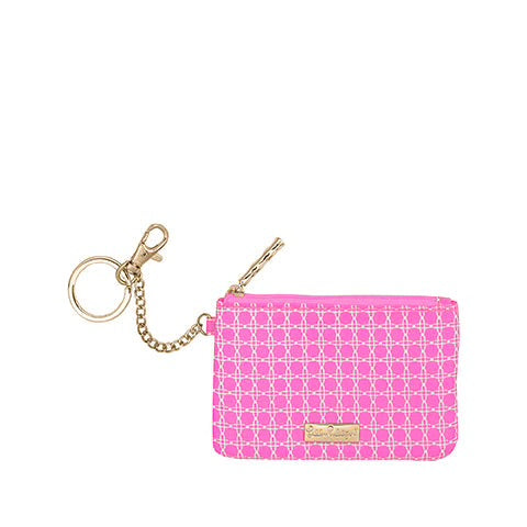 Lilly Pulitzer ID Case w/Key Ring - Havana Pink Caning