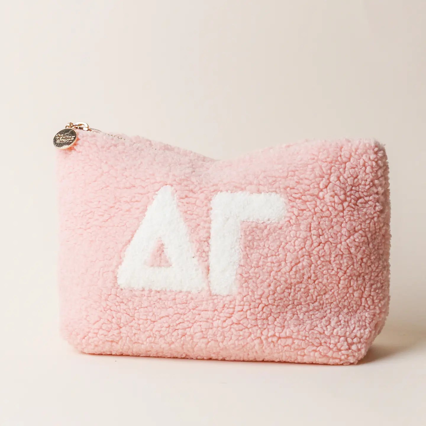 Sorority Blush Sherpa Greek Letter Pouch - Delta Gamma