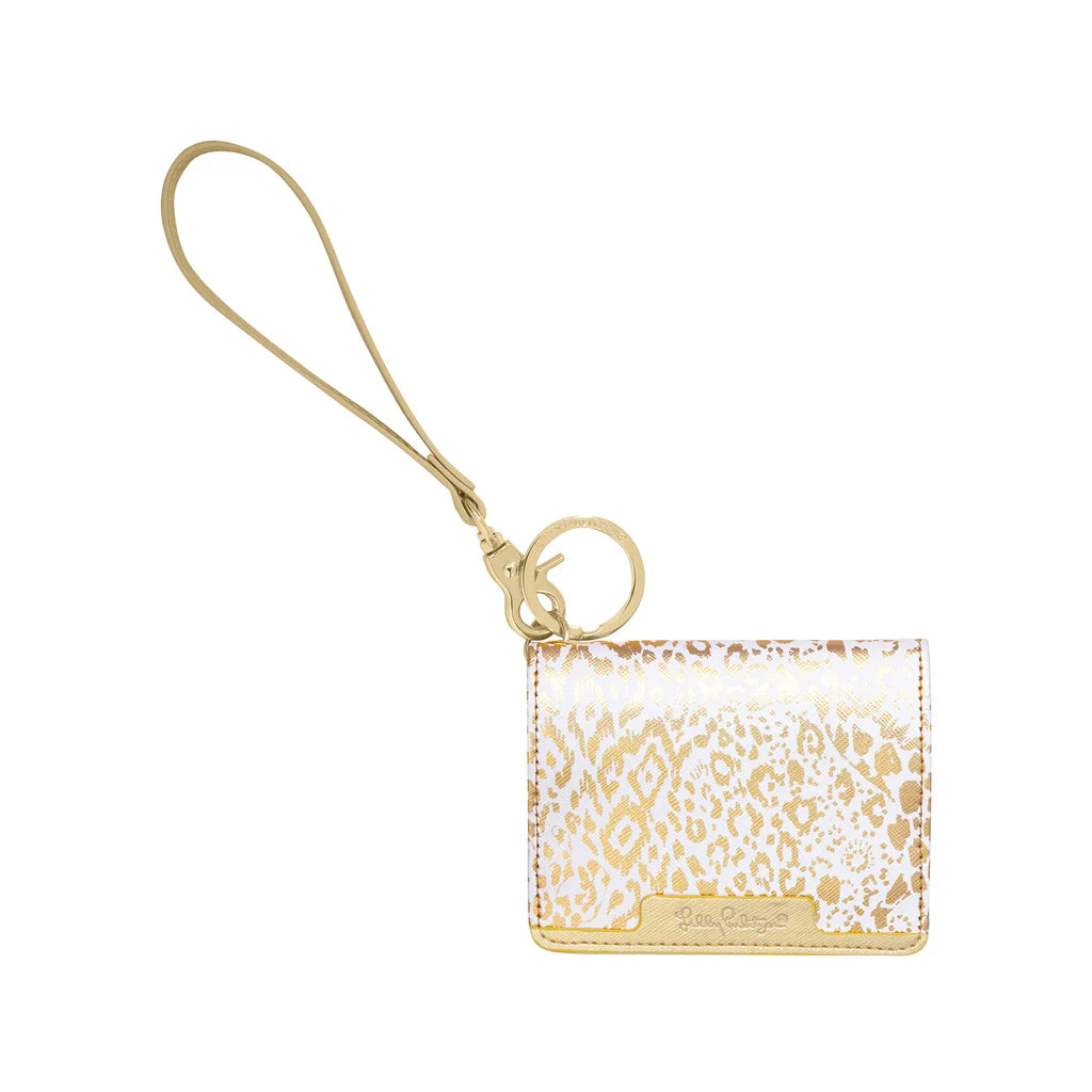 Lilly Pulitzer Snap Card Case - Gold Pattern Play