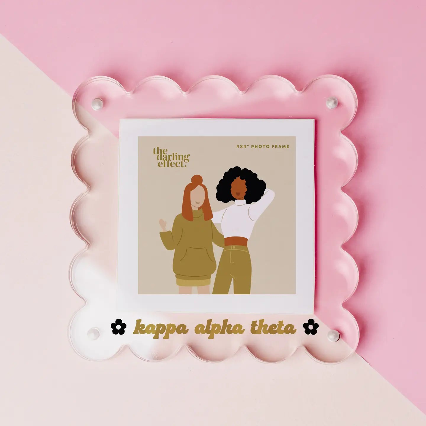 Sorority Acrylic Frame w/Scalloped Edges - Kappa Alpha Theta