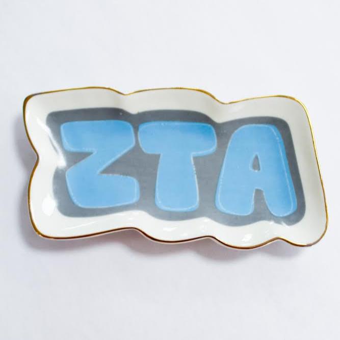 Sorority Name/Color Trinket Tray - Zeta Tau Alpha