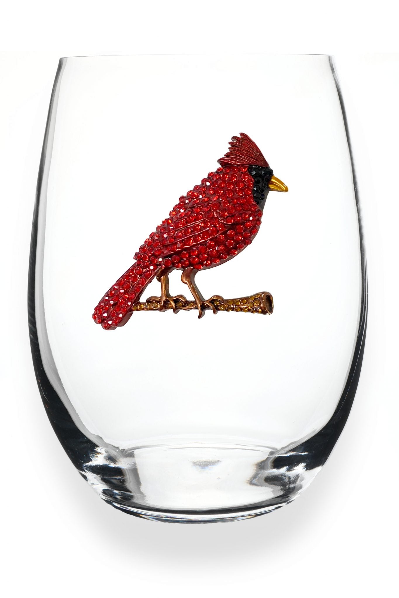 Jeweled Stemless Wine Glass - Cardinal