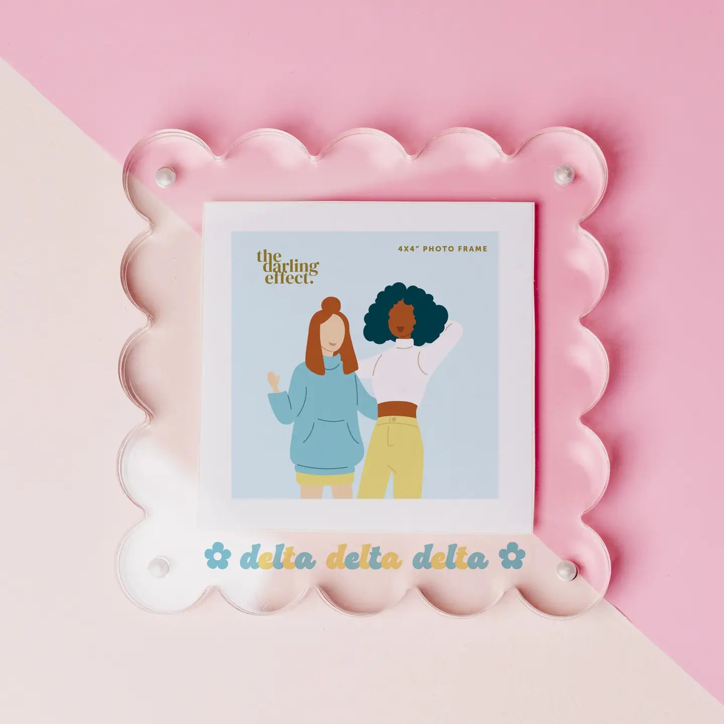 Sorority Acrylic Frame w/Scalloped Edges - Delta Delta Delta