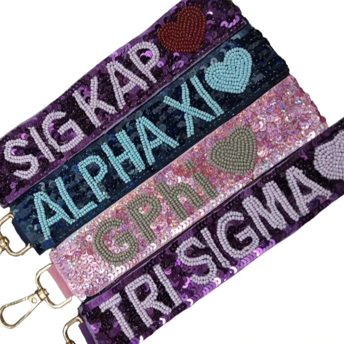 Sequin Sorority Heart Wristlet - Assorted