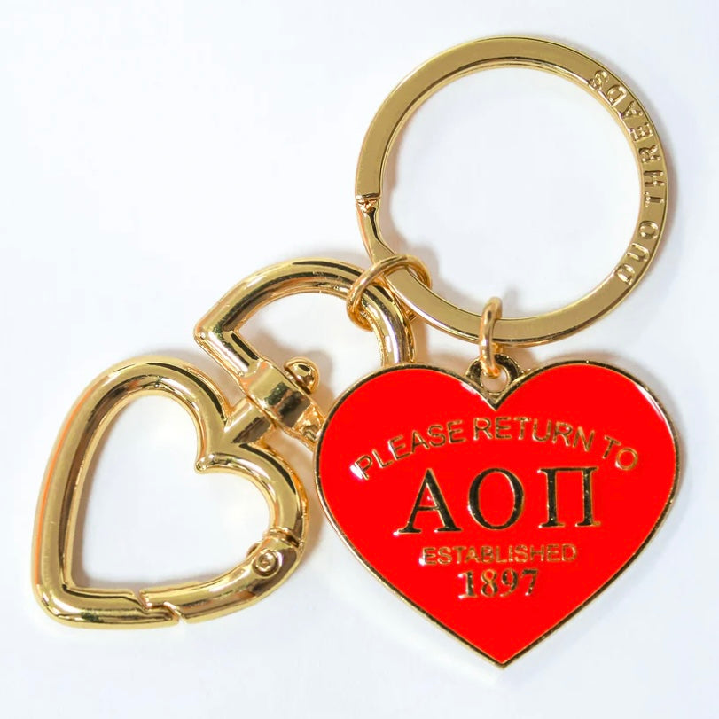 Sorority Please Return Key Ring - Alpha Omicron Pi