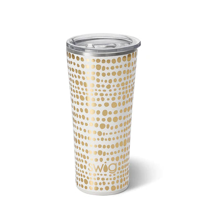 Swig Stainless Steel Tumbler w/Lid - 22oz. (Gold Dots)