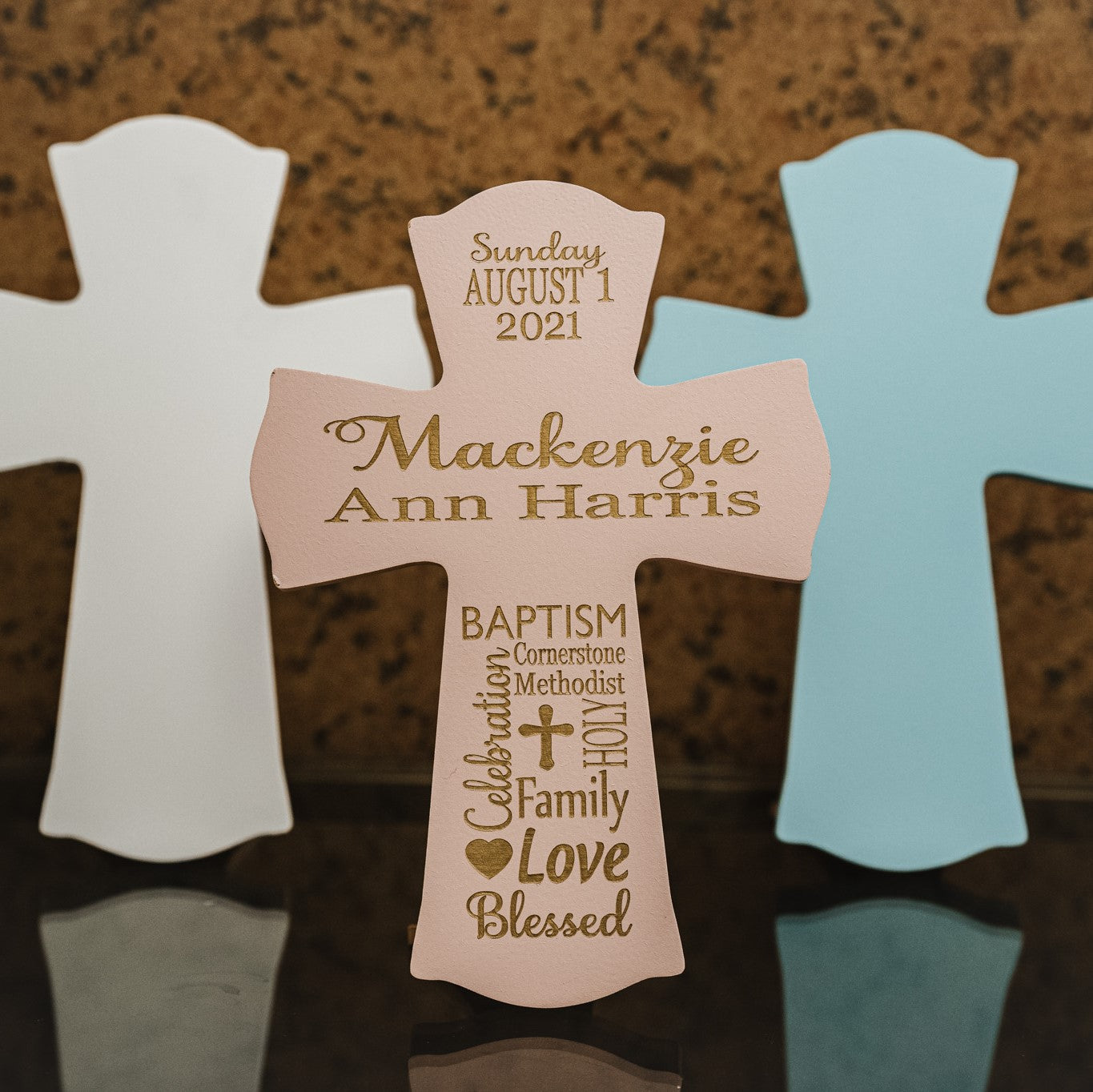 Personalized Wooden Cross - Assorted Colors