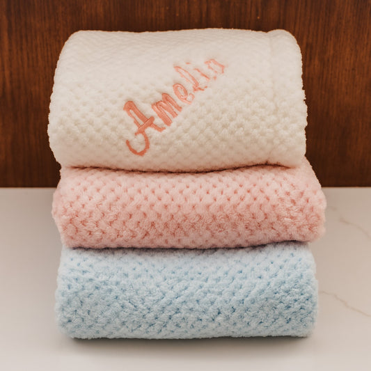 Personalized Tufted Baby Blanket - Assorted Colors
