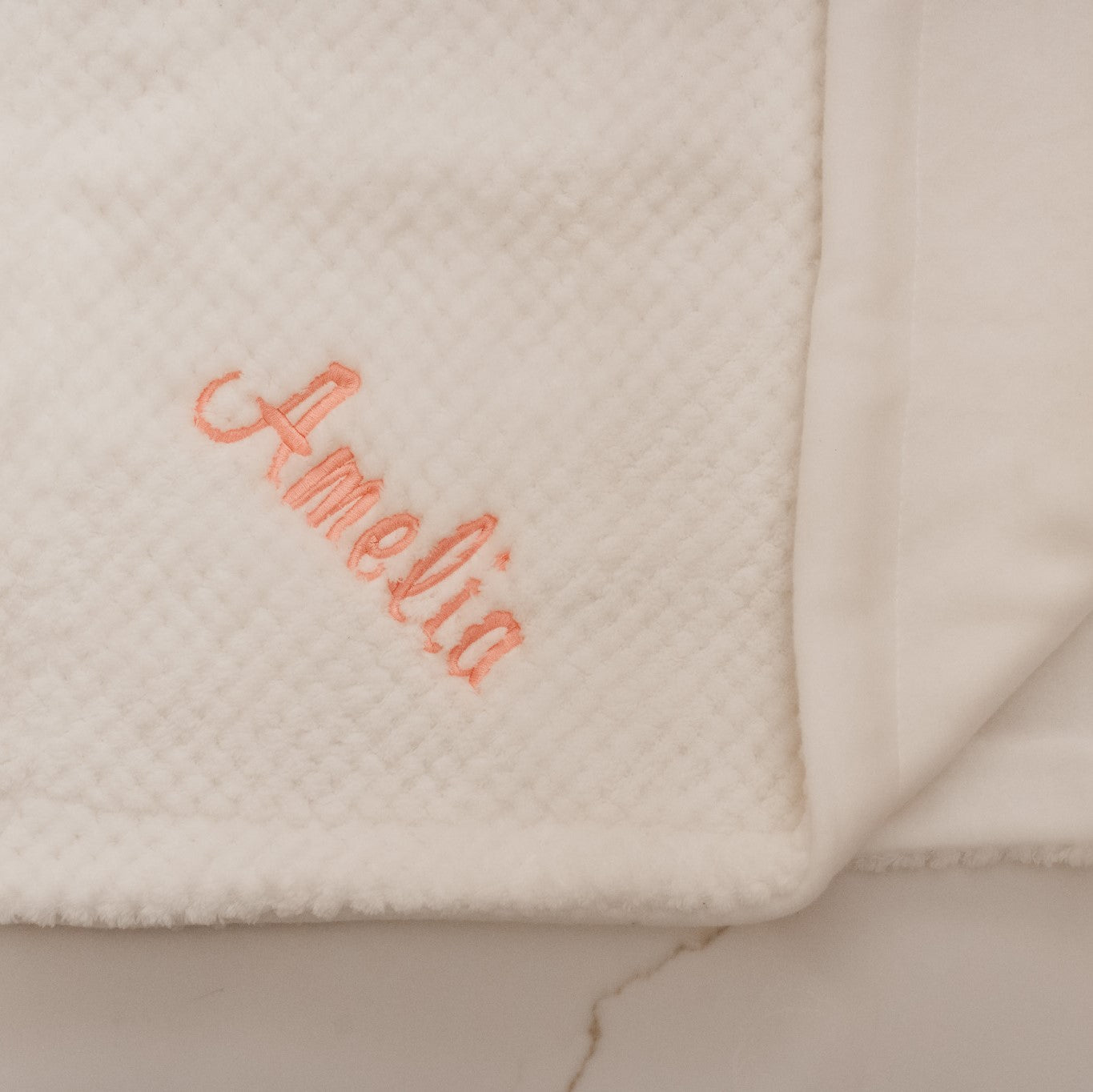 Personalized Tufted Baby Blanket - White