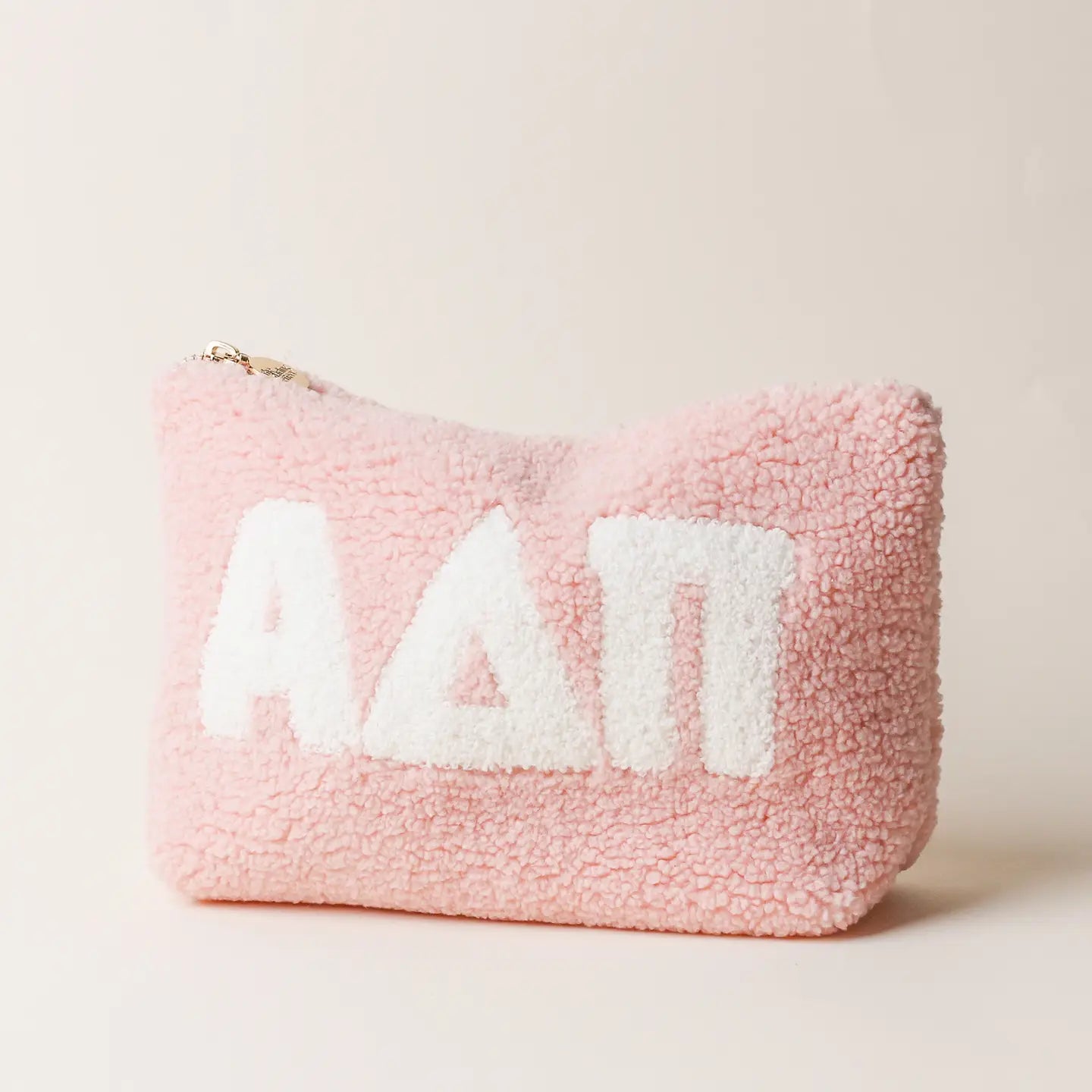 Sorority Blush Sherpa Greek Letter Pouch - Alpha Delta Pi