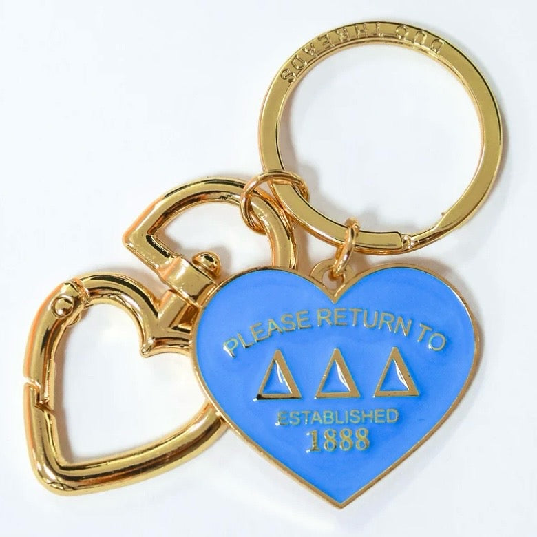 Sorority Please Return Key Ring - Delta Delta Delta