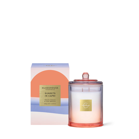 Glasshouse Fragrances Triple Scented Soy Candle Jar - 13.4 oz. - Sunsets in Capri (Limited Edition)