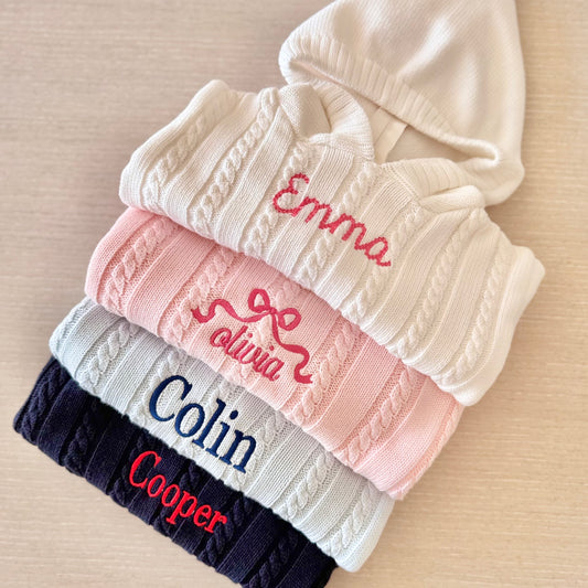 Personalized Hooded Baby Sweater