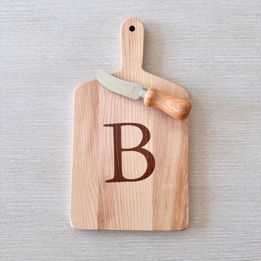 Personalized Maple Cheese Board, Spreader Set