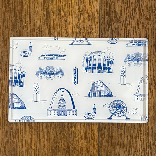 Louie Louie Acrylic Mini Rectangular Tray STL Toile