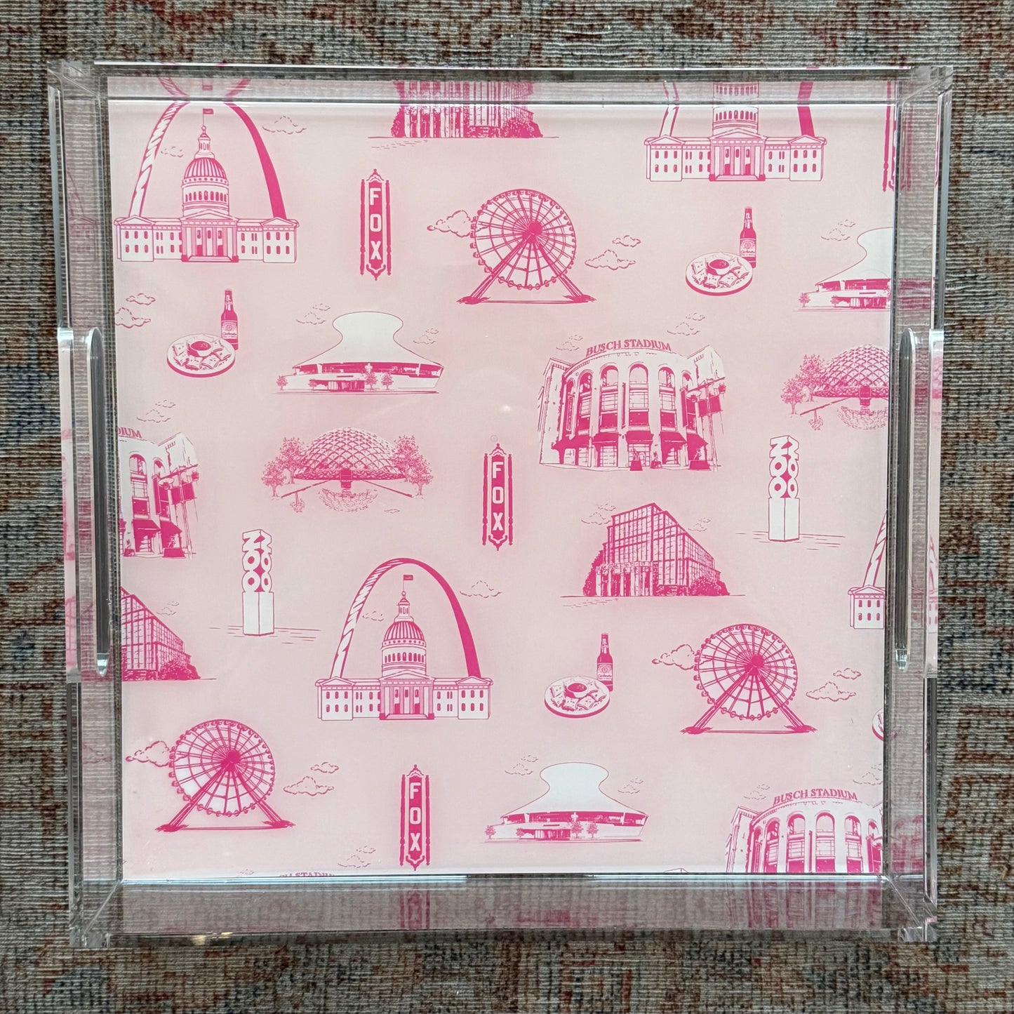 Louie Louie Acrylic Square Tray STL Toile