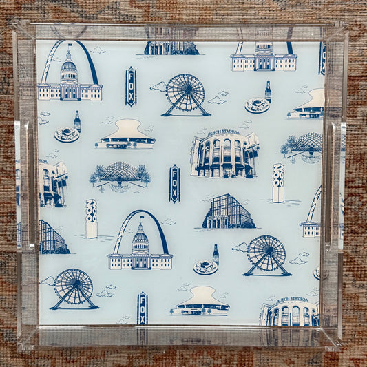 Louie Louie Acrylic Square Tray STL Toile