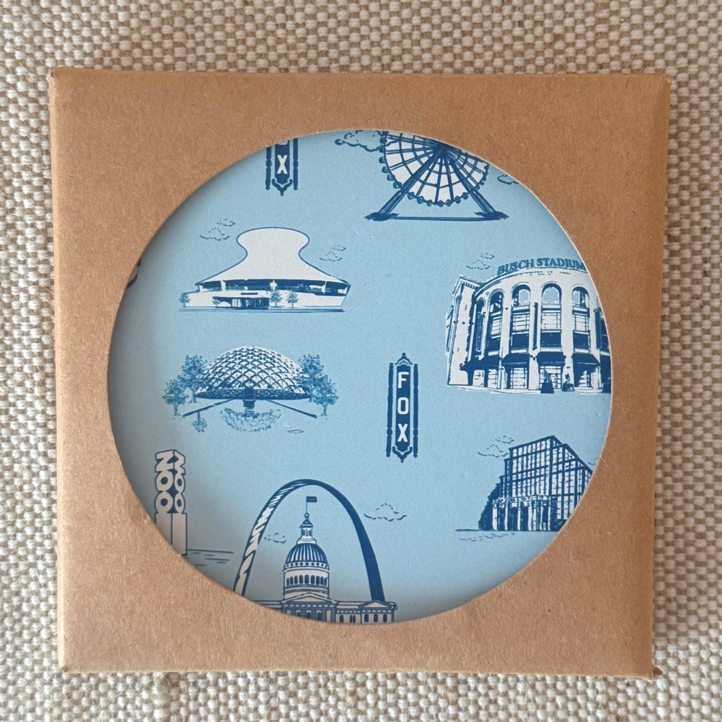 Louie Louie Square Ceramic Coaster STL Toile