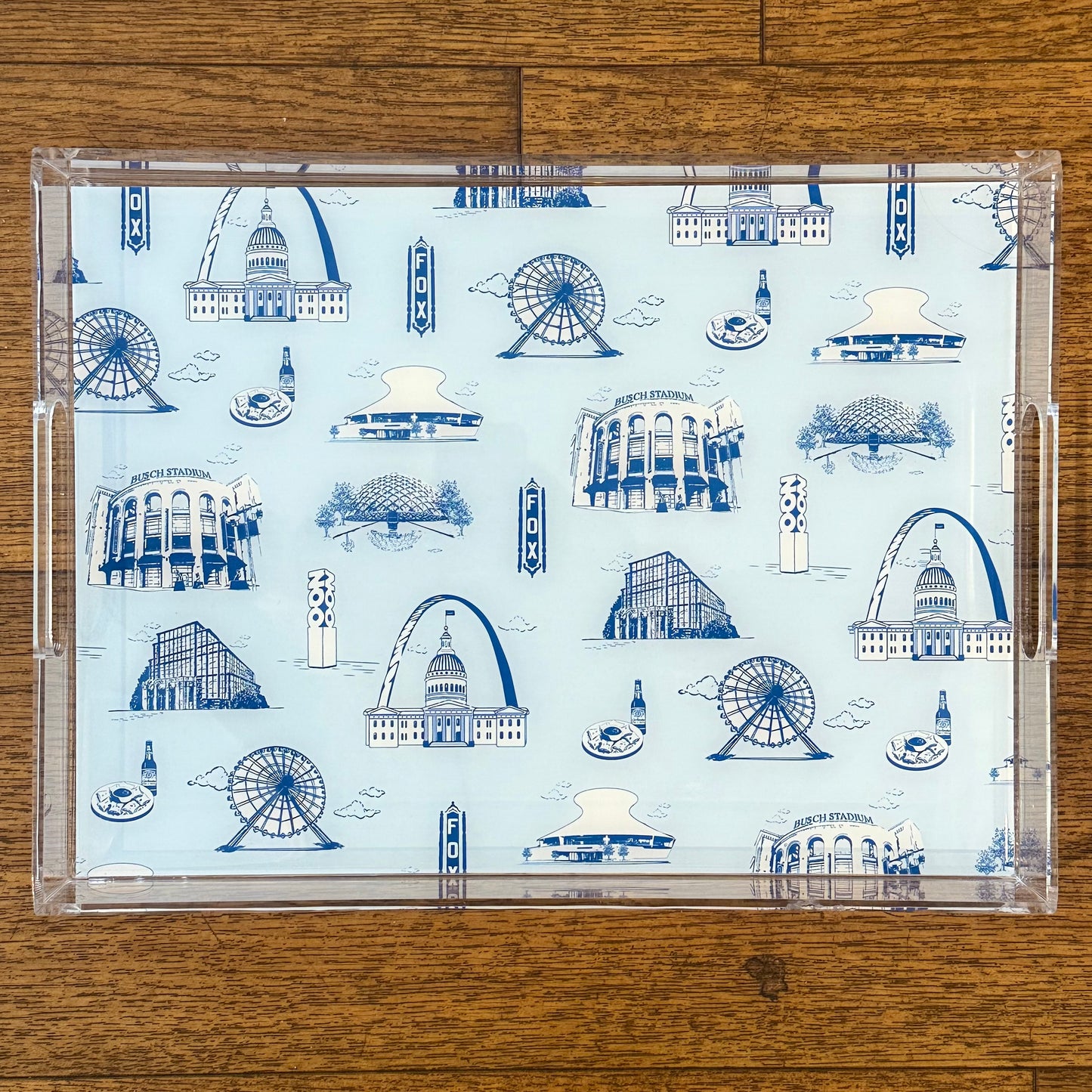 Louie Louie Acrylic Large Rectangle Tray STL Toile