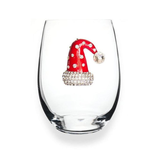 Jeweled Stemless Wine Glass - Holiday