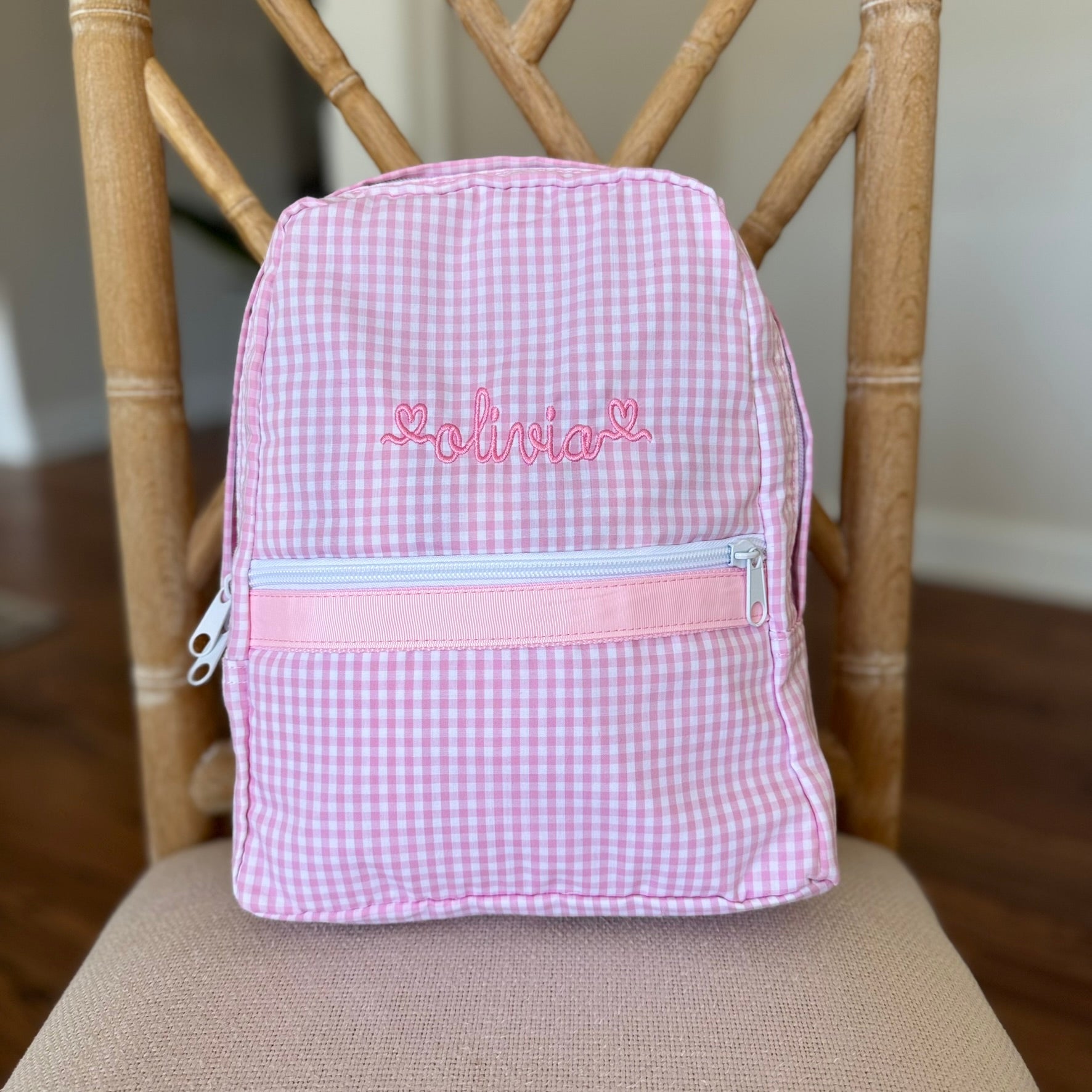Personalized Small Gingham Backpack
