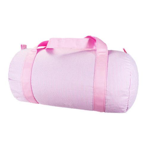 Personalized Seersucker Medium Duffle_Pink