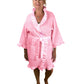 Personalized Knee Length Cotton Kimono Robe - Pink