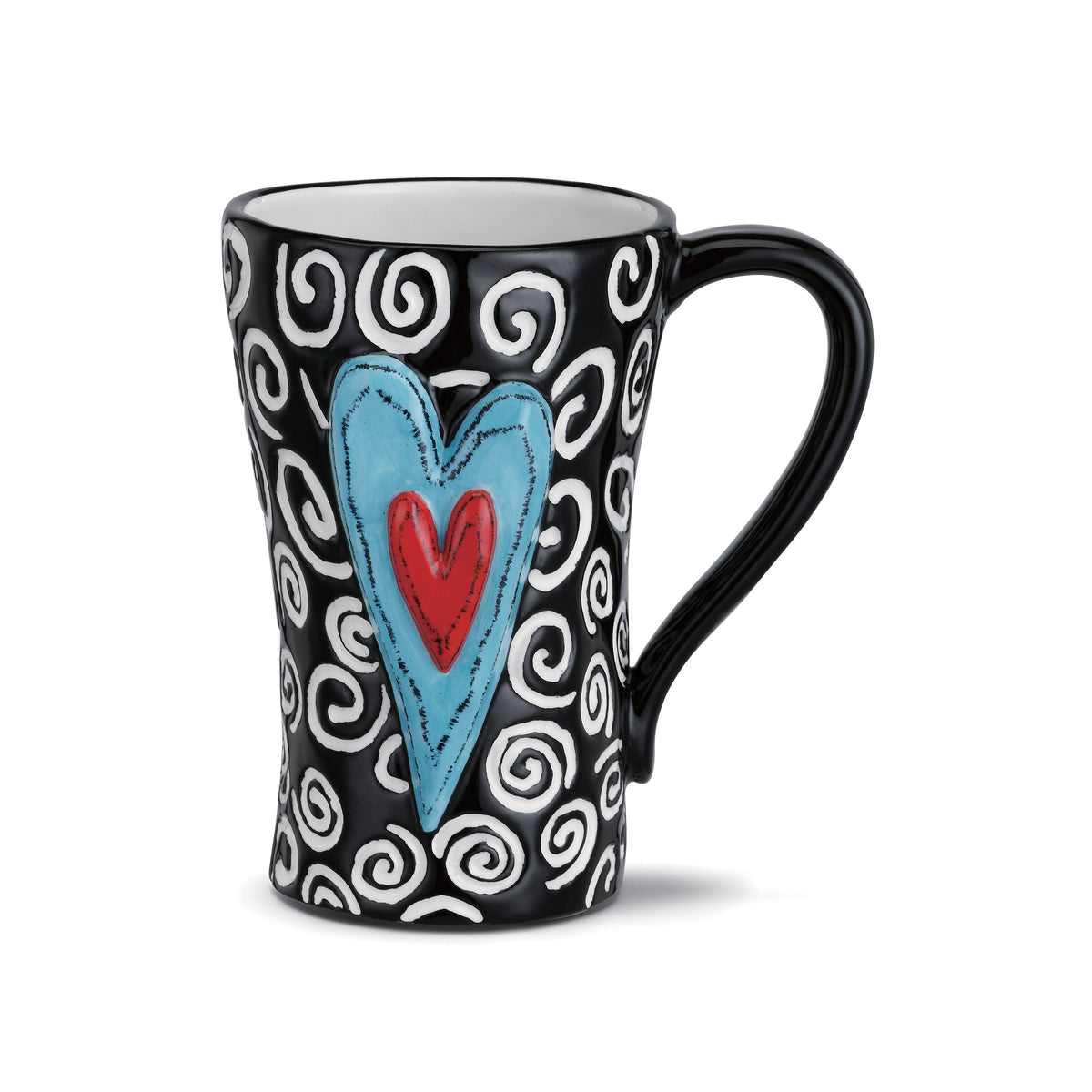 Decorative Stoneware Heart Mug