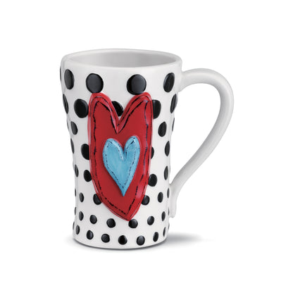 Decorative Stoneware Heart Mug