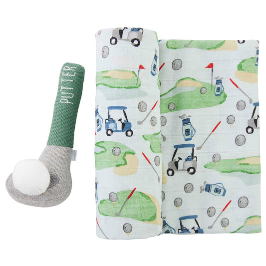 Swaddle/Rattle Set