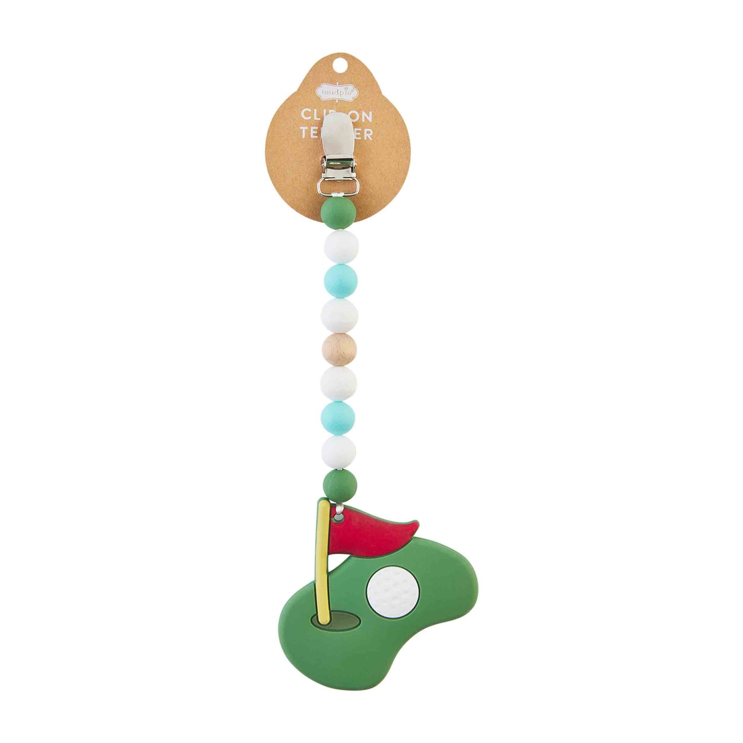 Silicone Clip-On Teether - Golf Green