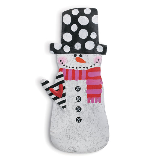 Aluminum Screen Door Hanger - Snowman w/Heart