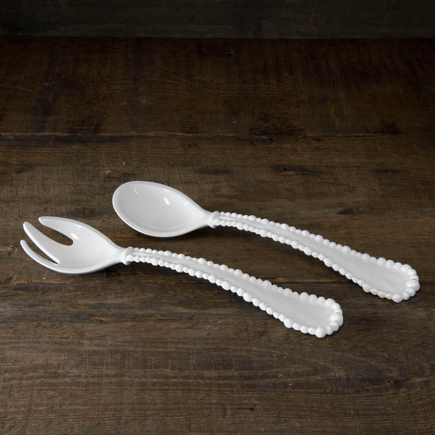 Beatriz Ball Vida Alegria Small White Salad Servers Set/2