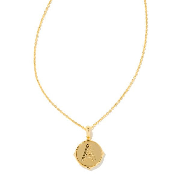 Kendra Scott Letter Disc Pendant Necklace - Gold