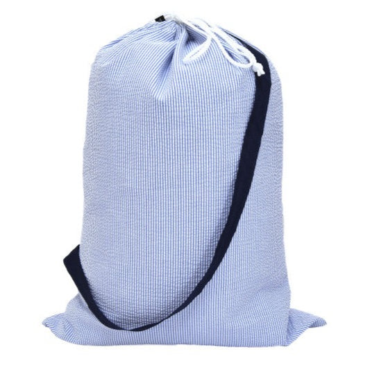 Seersucker Laundry Bag - Navy